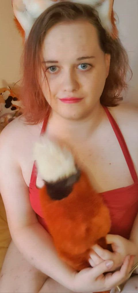 amateur catgirl chubby cute egirl homemade petplay redhead solo trans woman gif