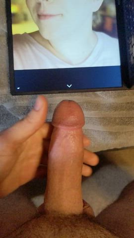 big dick cumshot glasses tribbing tribute gif