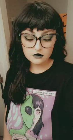 Goth Lipstick Nipple Piercing gif