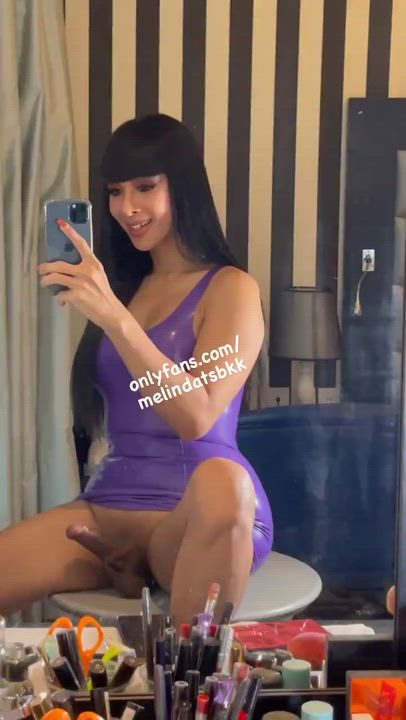 Latex Selfie Tease Thai Trans gif