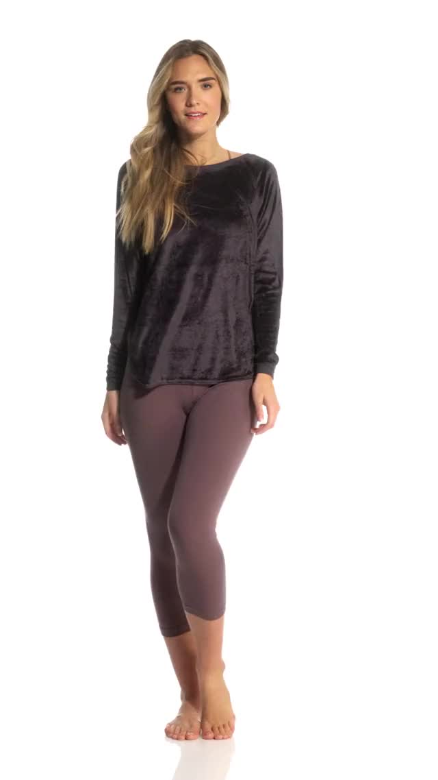 Hard Tail Velvet Raglan Shoulder Slide After Yoga Pullover