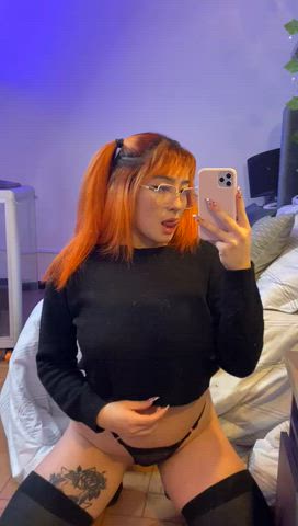 18 years old big ass big tits glasses redhead schoolgirl sensual squirt gif
