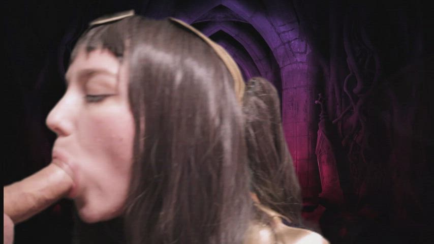 blowjob cock worship cosplay gif