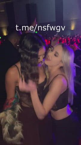 big tits boobs exposed girls kiss kissing natural tits public sucking tits tits gif