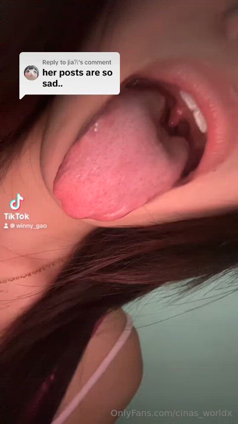 asian long tongue tiktok tongue tongue fetish amateur-girls gif