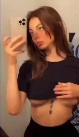 Bathroom Boobs NSFW Tattoo Tits gif