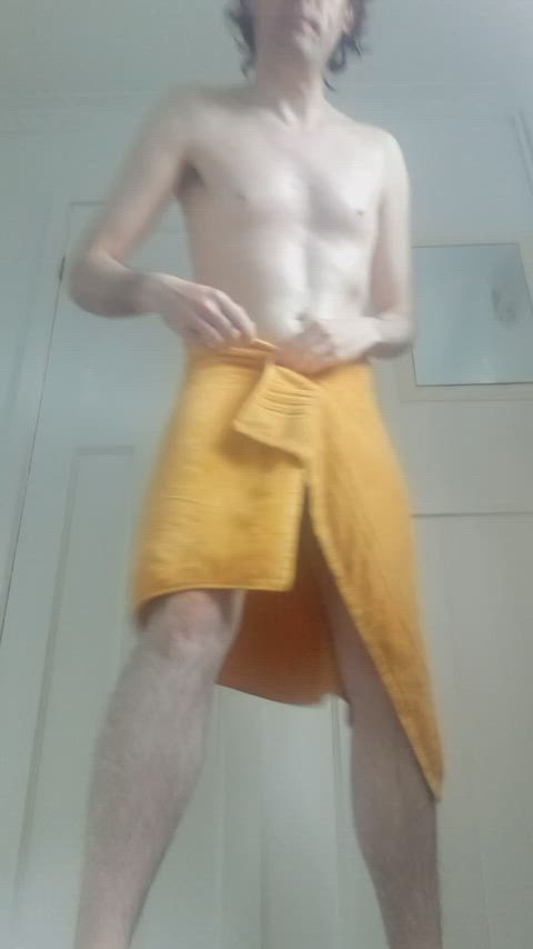 amateur cock gay goth homemade long hair tease towel twink uncut gif