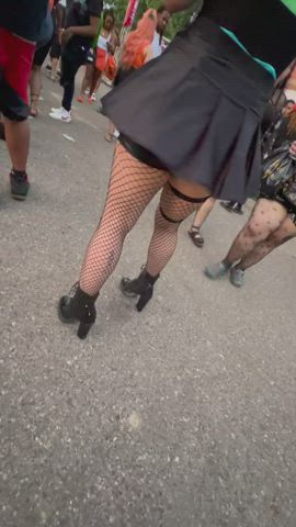 Alt Boots Booty Emo Fishnet Goth Skirt gif