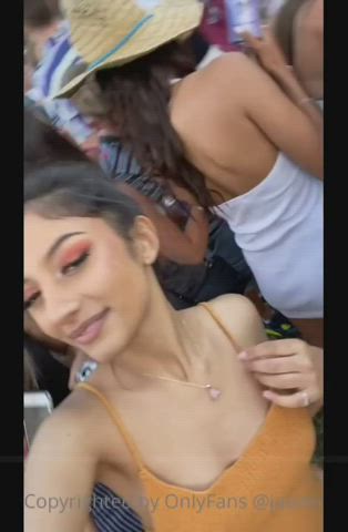 cute flashing latina public pussy teen tits gif