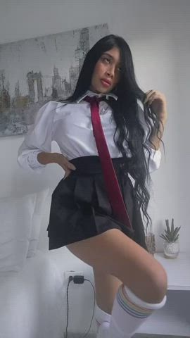 boobs booty bottomless schoolgirl gif