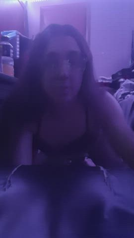 black bra purple lights and girl dick