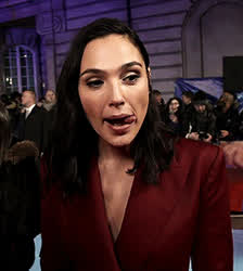 Gal Gadot can’t seem to concentrate on the questions now that she’s noticed the