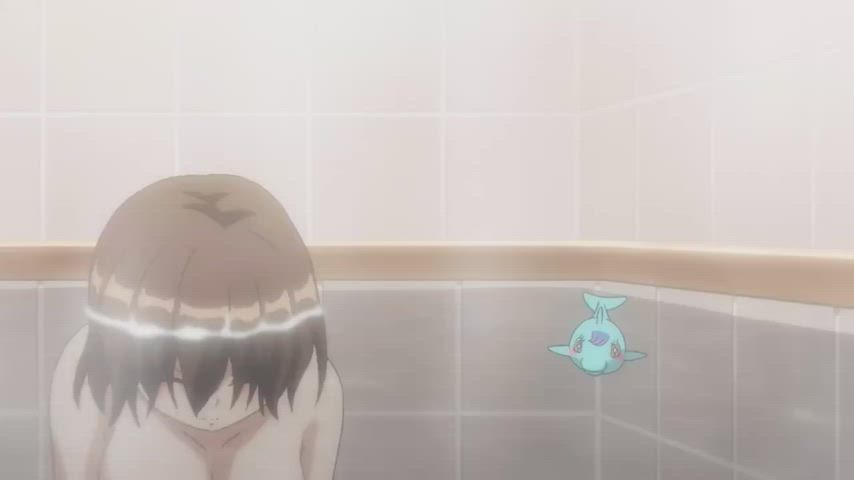 Anime Bath Boobs Brunette gif