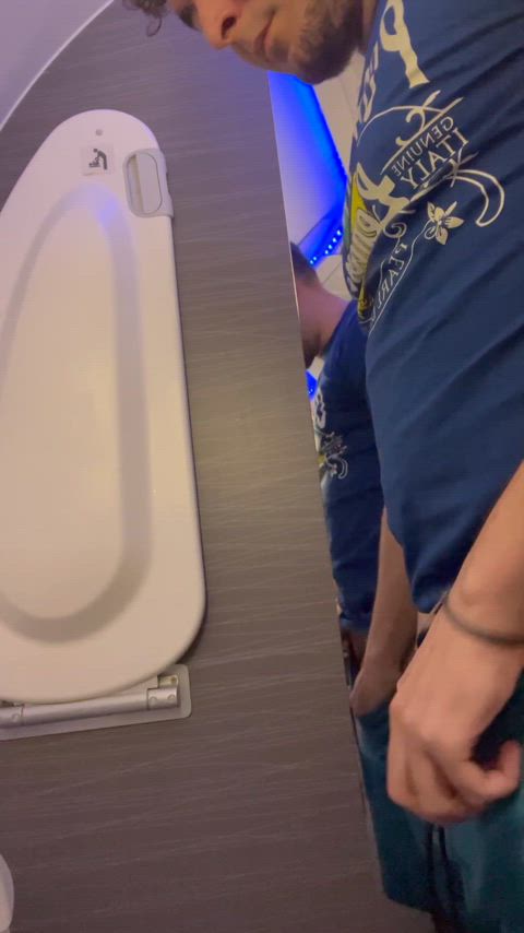 19 years old airplane big balls big dick cock cockflash cut cock pee peeing public