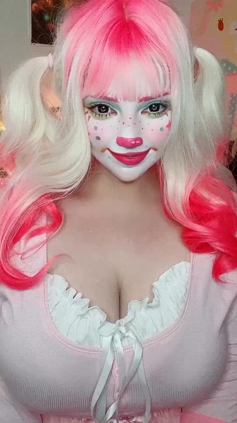 big tits clown girl cute gif