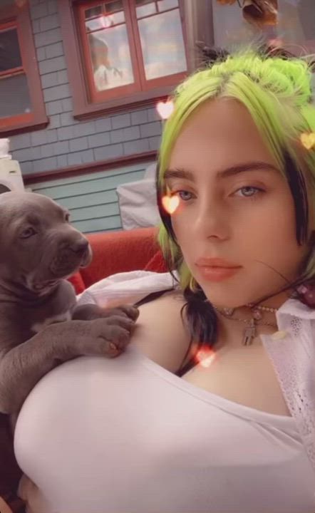 Billie Eilish teasing with her perfect fuckable boobs