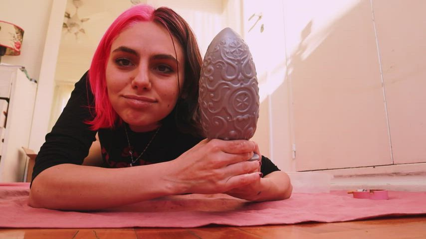 I am beyond happy about my latest conquer, GIANT EGG PLUG all the way in!