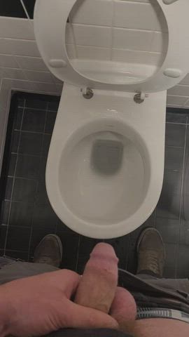 Bathroom Cut Cock Messy Pee Peeing Piss Pissing Public Toilet gif