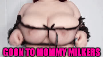 BBW Caption Hotwife Huge Tits Jiggling Mom Sheer Clothes gif