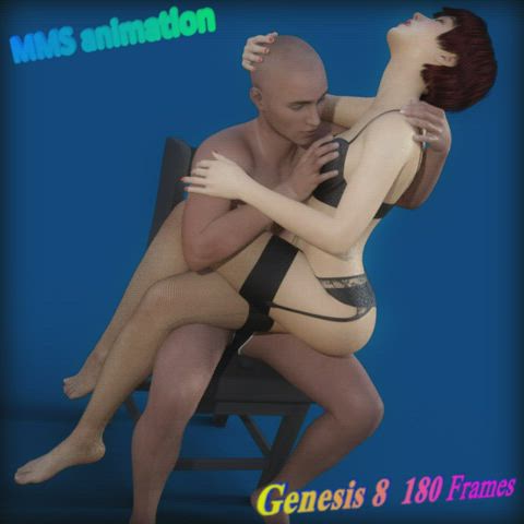 3d animation couple kissing rubbing gif