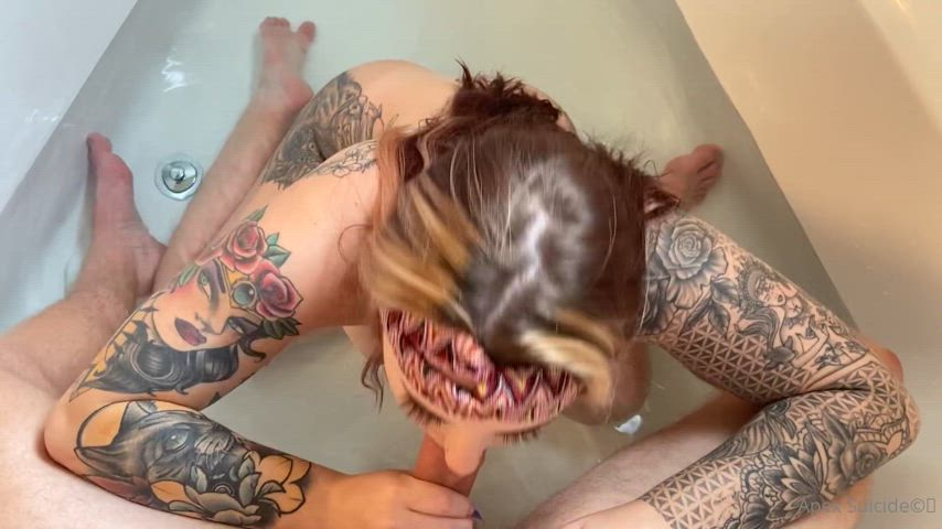 bathtub facial handjob gif