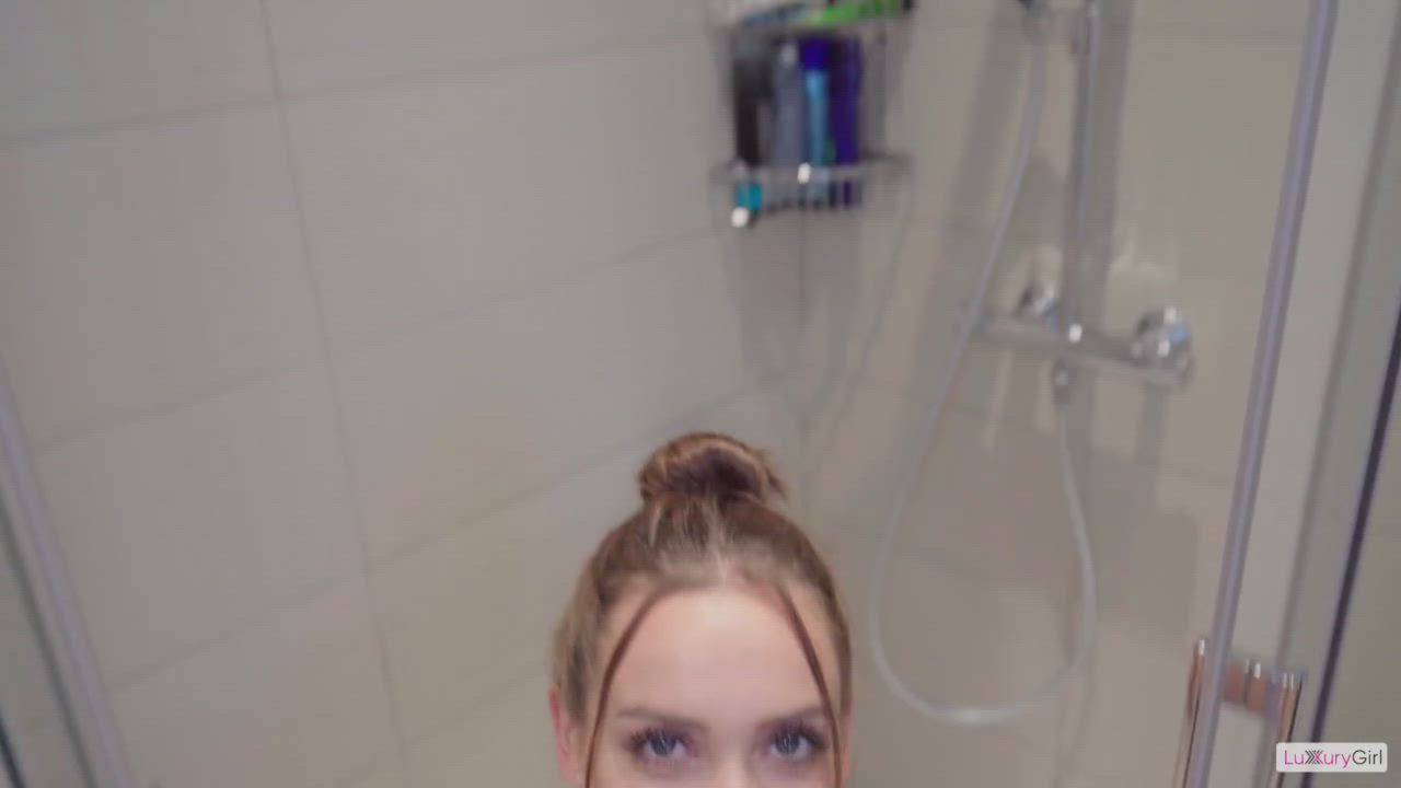 Balls Sucking Bathroom Big Dick Model Shower Wet gif