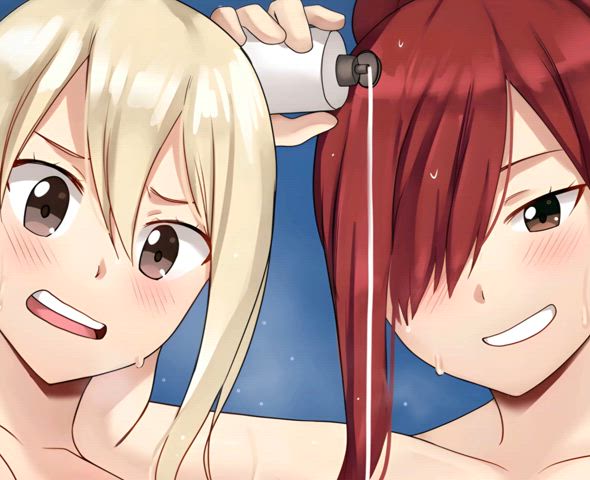 animation anime big nipples big tits blonde cute girls hentai redhead rule34 gif