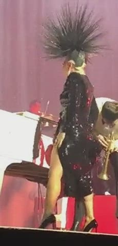 ass celebrity flashing jiggling lady gaga legs panties thong gif