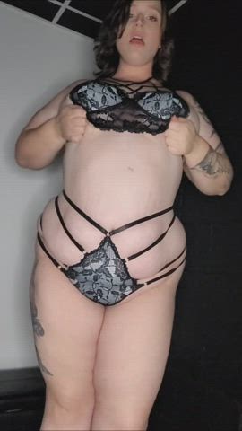 bbw chubby curvy lingerie milf tits gif