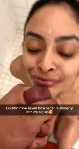 brother caption cum in mouth cumshot sister taboo fauxcest gif