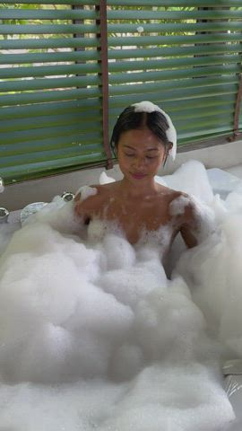 asian bathtub bubble butt gif