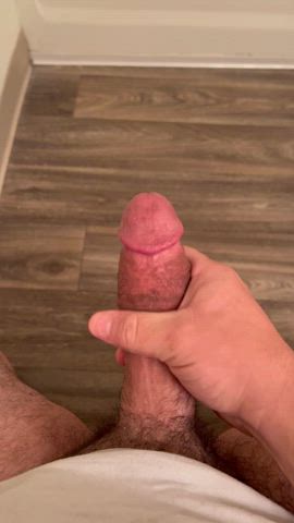 Horny Before Work! What Would You Do If You Found Me Stroking My Fat Cock And Shooting