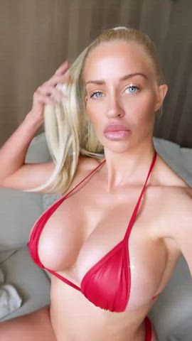 Bikini Blonde Fake Tits gif