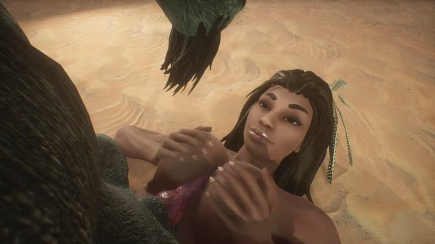 3D Animation Ebony Hentai Monster Cock Rule34 Titty Fuck gif