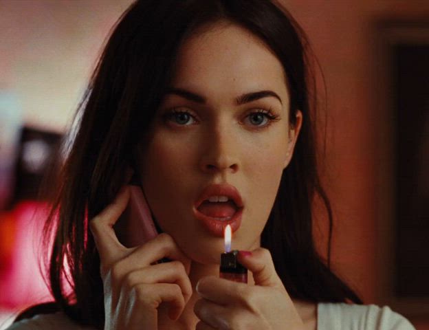 celebrity female megan fox tongue fetish gif