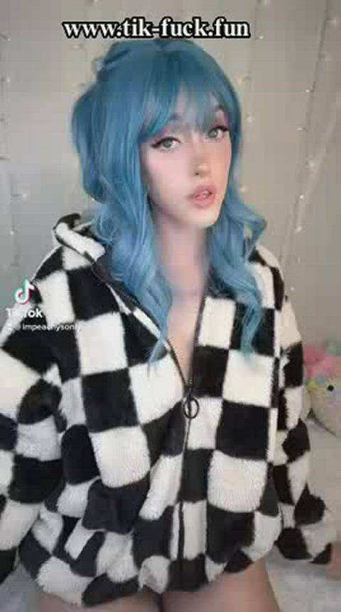 amateur big tits boobs cute pussy sex solo teen tiktok tits gif