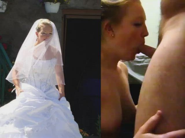 amateur blonde blowjob bride exposed hidden camera homemade spy cam wedding gif