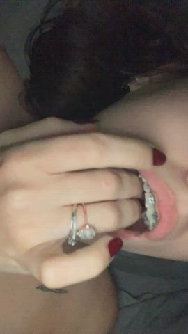 amateur anal play fingering masturbating gif