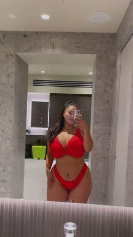 Bikini Boobs Booty Curvy Ebony Selfie Swimsuit Thick TikTok gif