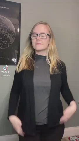 Amateur Busty TikTok Undressing gif