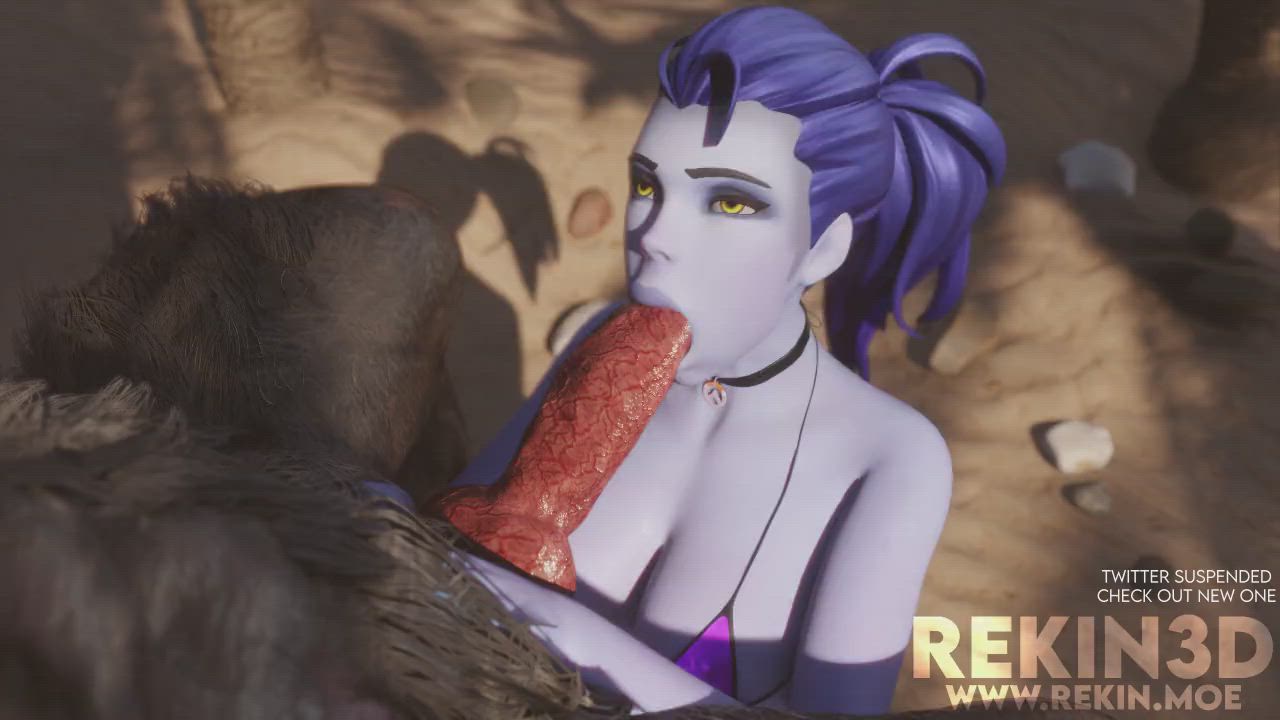 Widowmaker Sucking A Werewolf (Rekin3D) [OVerwatch]