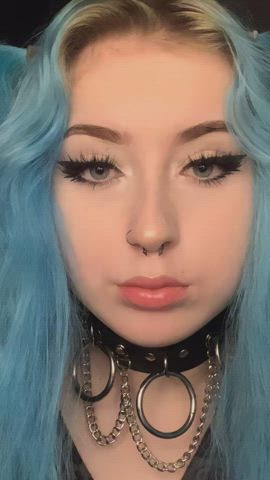 18 years old ahegao cumshot goddess pierced teen tiktok tribute gif