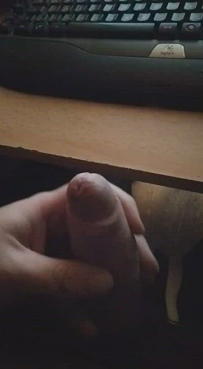 Big Dick Foreskin Male Masturbation gif