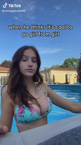 big tits bikini brunette teen gif