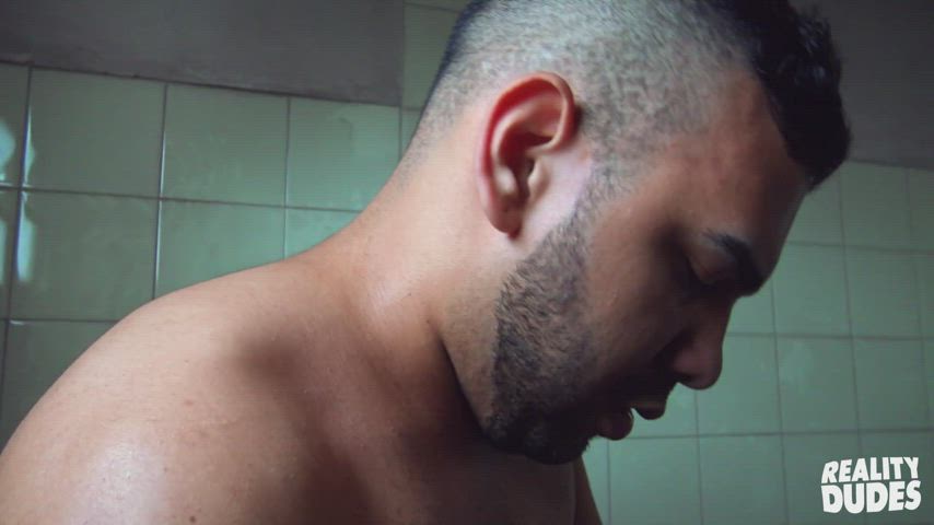 Big Dick Couple Cum In Mouth Hairy Jerk Off Toilet gif