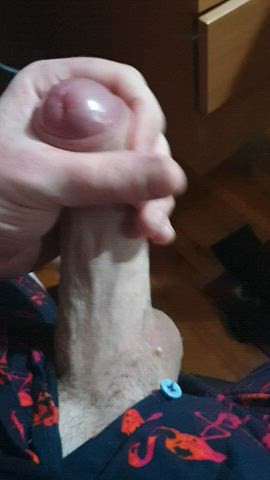 bwc big dick cum cumshot foreskin solo thick cock uncircumcised gif