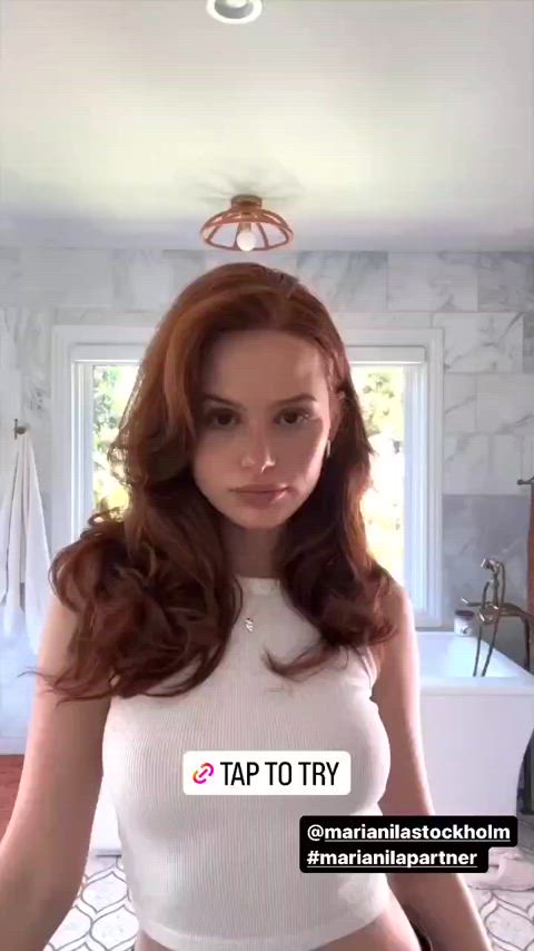 actress celebrity natural tits pokies redhead see through clothing small tits gif