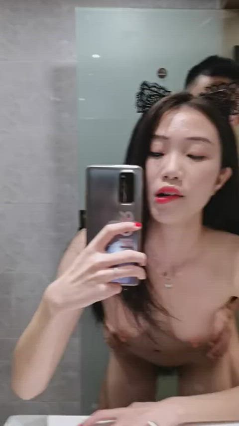 chinese fucked mirror selfie gif