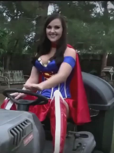 big tits busty costume superheroine gif