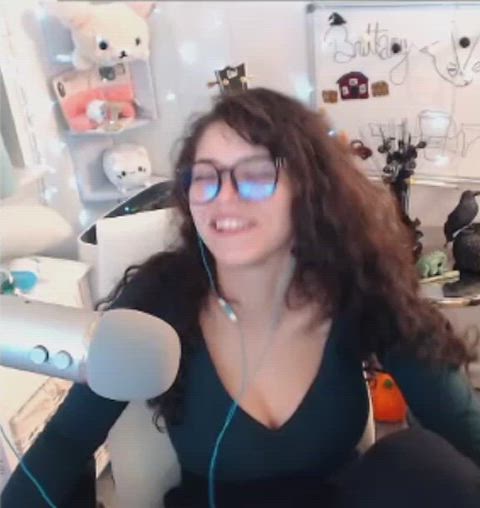 babe curly hair ebony fetish glasses laughing sfw gif